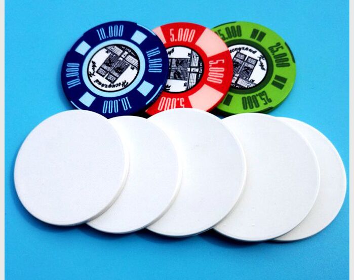 Blank ceramic poker chips